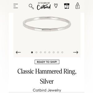 Catbird Silver Hammered Ring